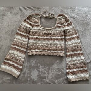 Hollister Crocheted Cropped Sweater